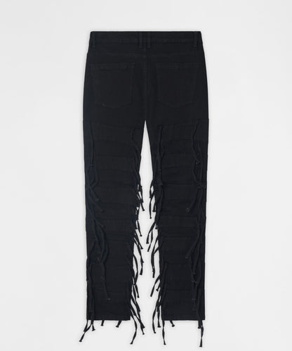 Reason Clothing New | Fringe Skinny Jeans - Black
