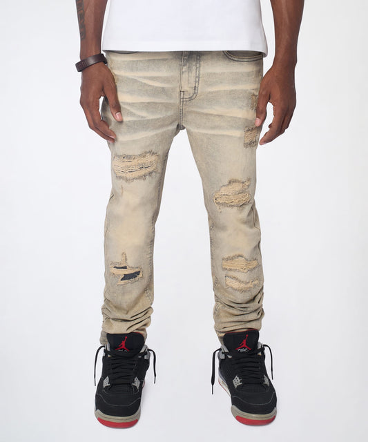 Reason Clothing Best Price | Desert Fade Distressed Skinny Jeans - Grey