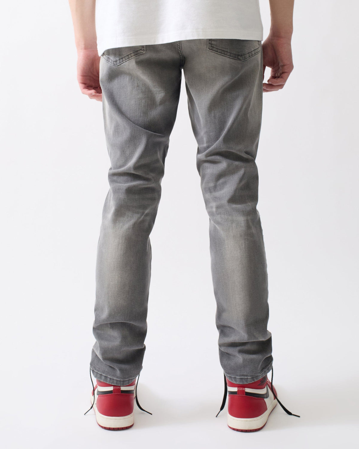 Reason Clothing Classic | Stoned Out Rhinestone Denim Skinny Jeans - Grey