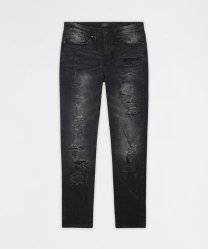 Reason Clothing Great Value | Renegade Distressed Skinny Jeans - Black