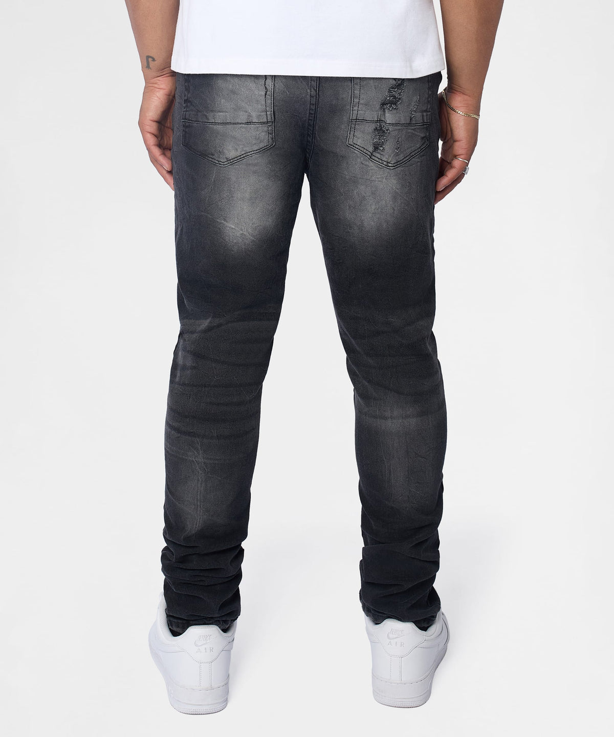 Reason Clothing Great Value | Renegade Distressed Skinny Jeans - Black