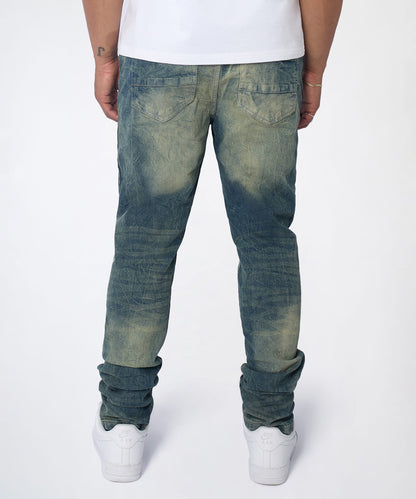 Reason Clothing New | Blasted Distressed Skinny Jeans - Blue