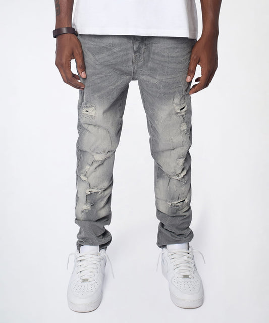 Reason Clothing Value | Ashfall Distressed Skinny Jeans - Grey