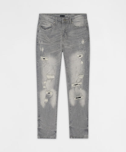 Reason Clothing Value | Ashfall Distressed Skinny Jeans - Grey
