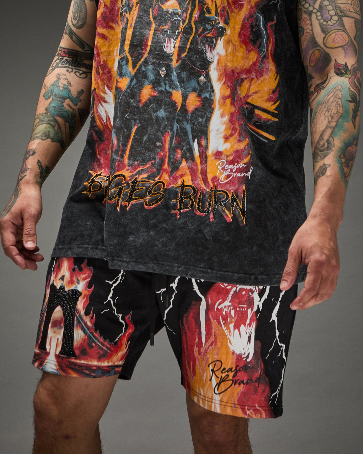 Reason Clothing Latest | Bridges Burn Fleece Short