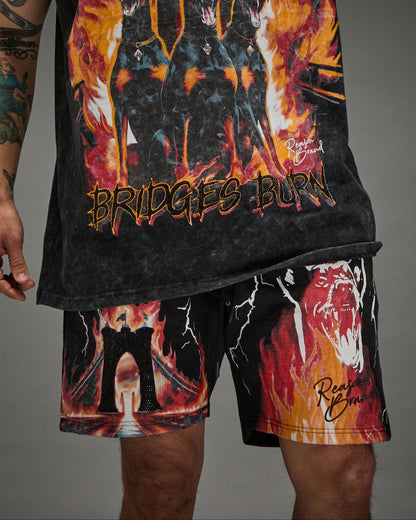 Reason Clothing Latest | Bridges Burn Fleece Short