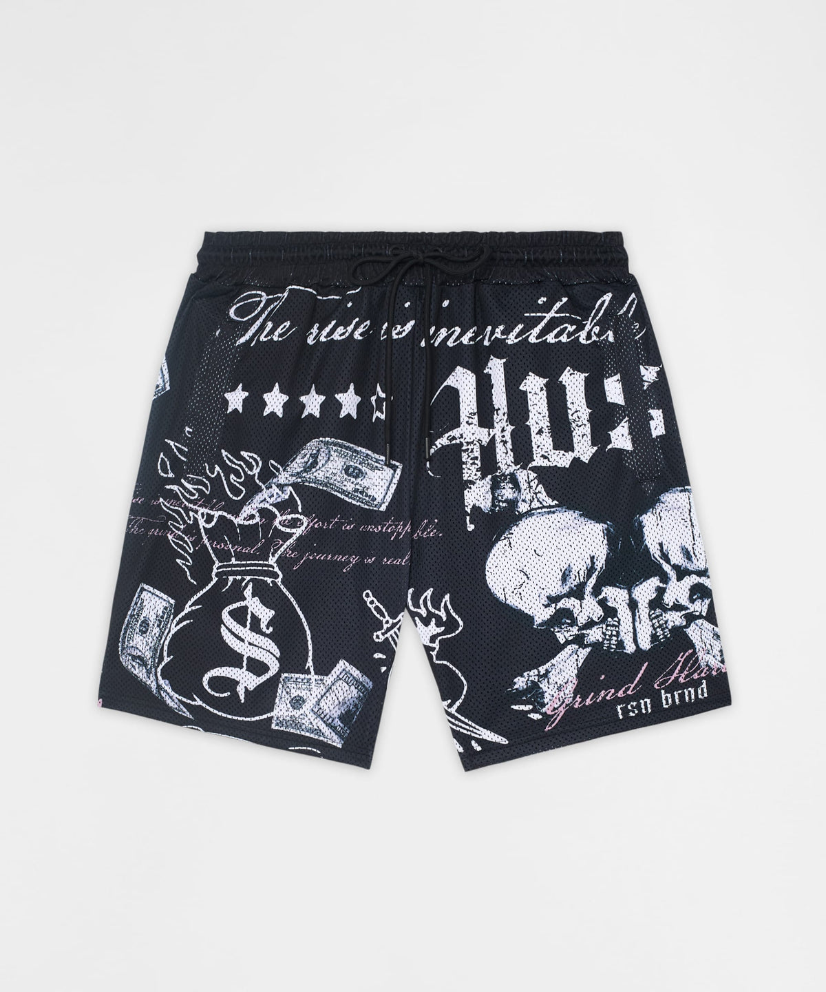 Reason Clothing Trending | Real Ones Mesh Graphic Shorts - Black