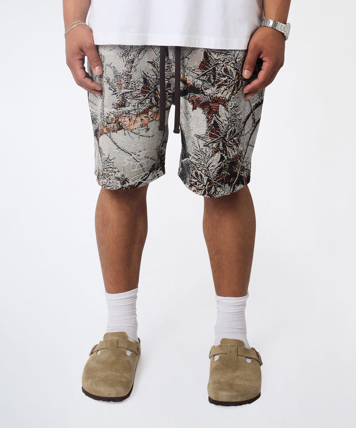 Reason Clothing Best Price | Woodland Tapestry Shorts - Cream