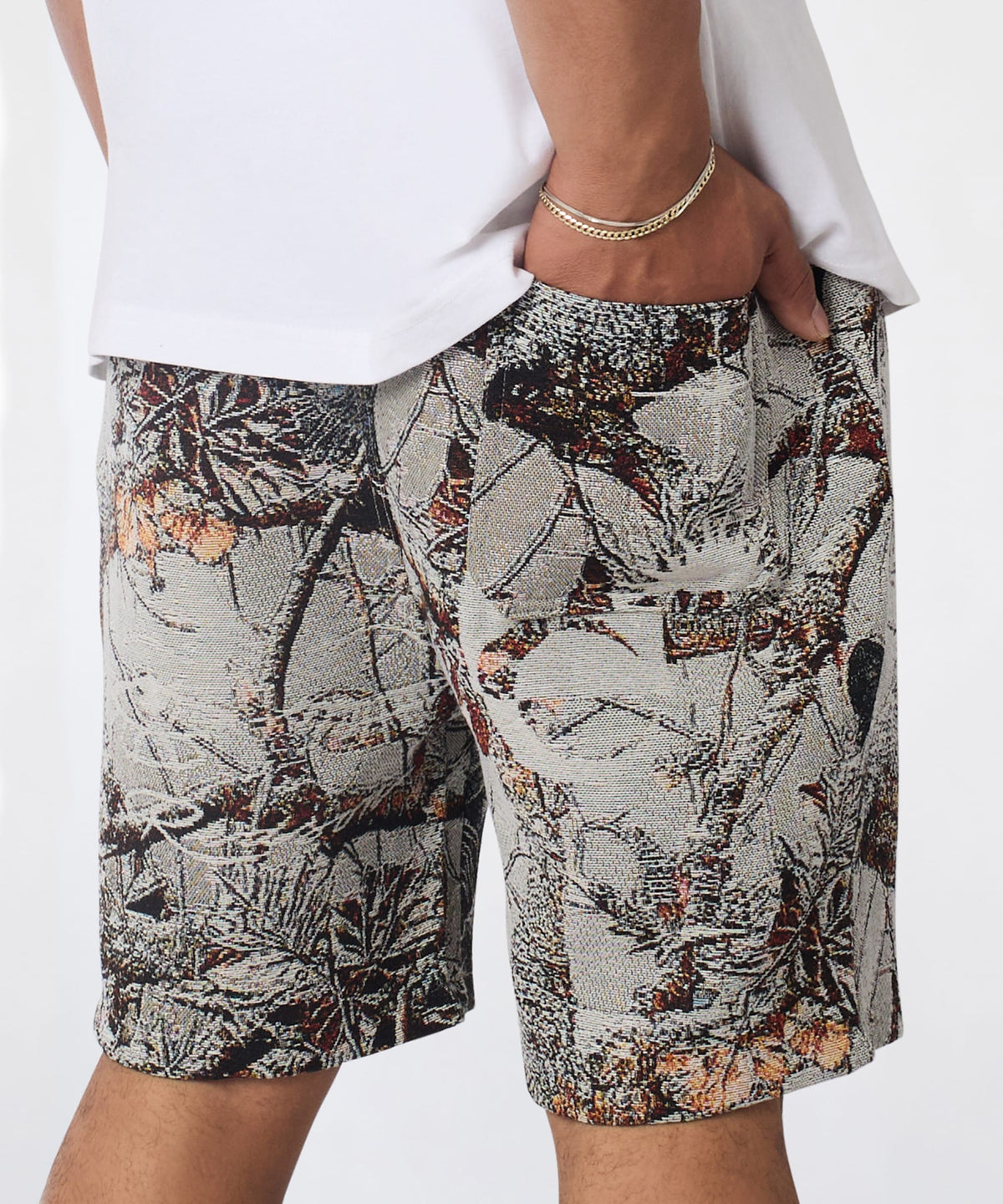 Reason Clothing Best Price | Woodland Tapestry Shorts - Cream