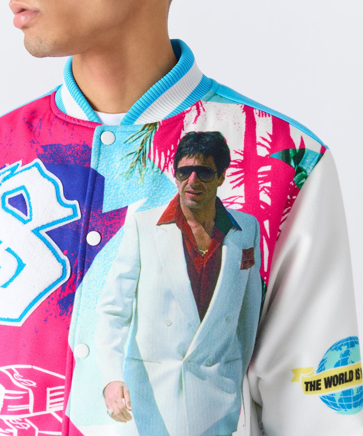 Reason Clothing Signature | Scarface Retro Bomber Jacket - Blue