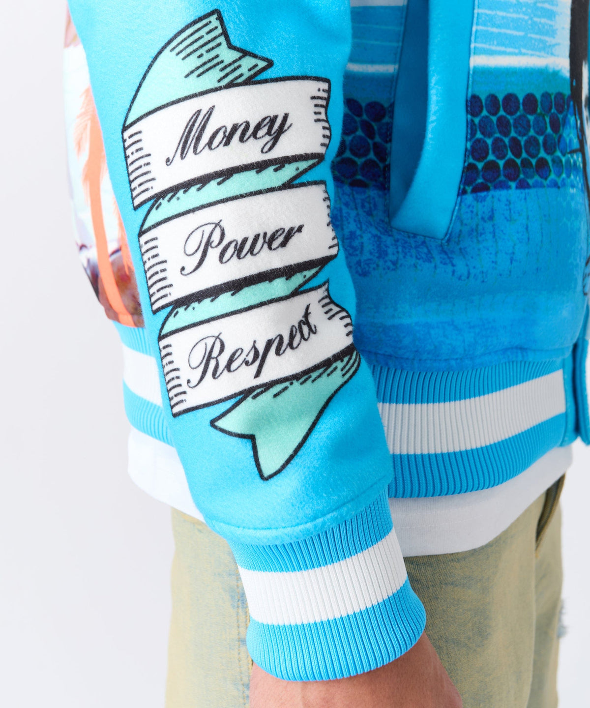 Reason Clothing Signature | Scarface Retro Bomber Jacket - Blue