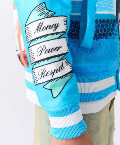 Reason Clothing Signature | Scarface Retro Bomber Jacket - Blue