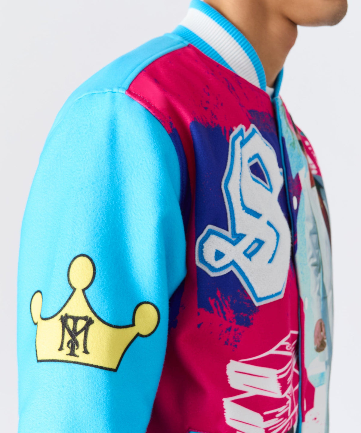 Reason Clothing Signature | Scarface Retro Bomber Jacket - Blue