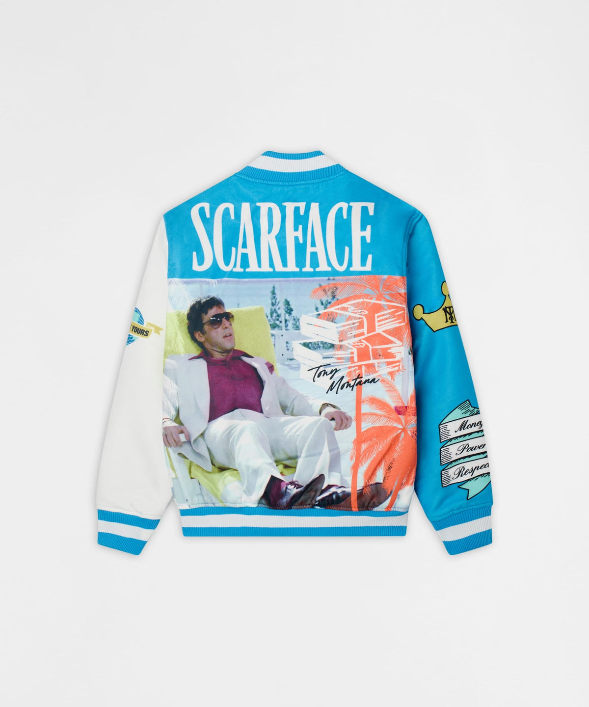Reason Clothing Signature | Scarface Retro Bomber Jacket - Blue