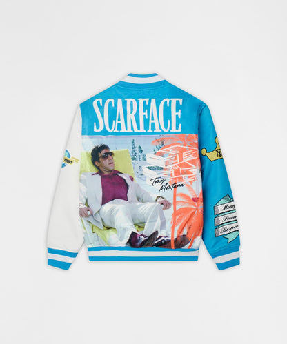 Reason Clothing Signature | Scarface Retro Bomber Jacket - Blue