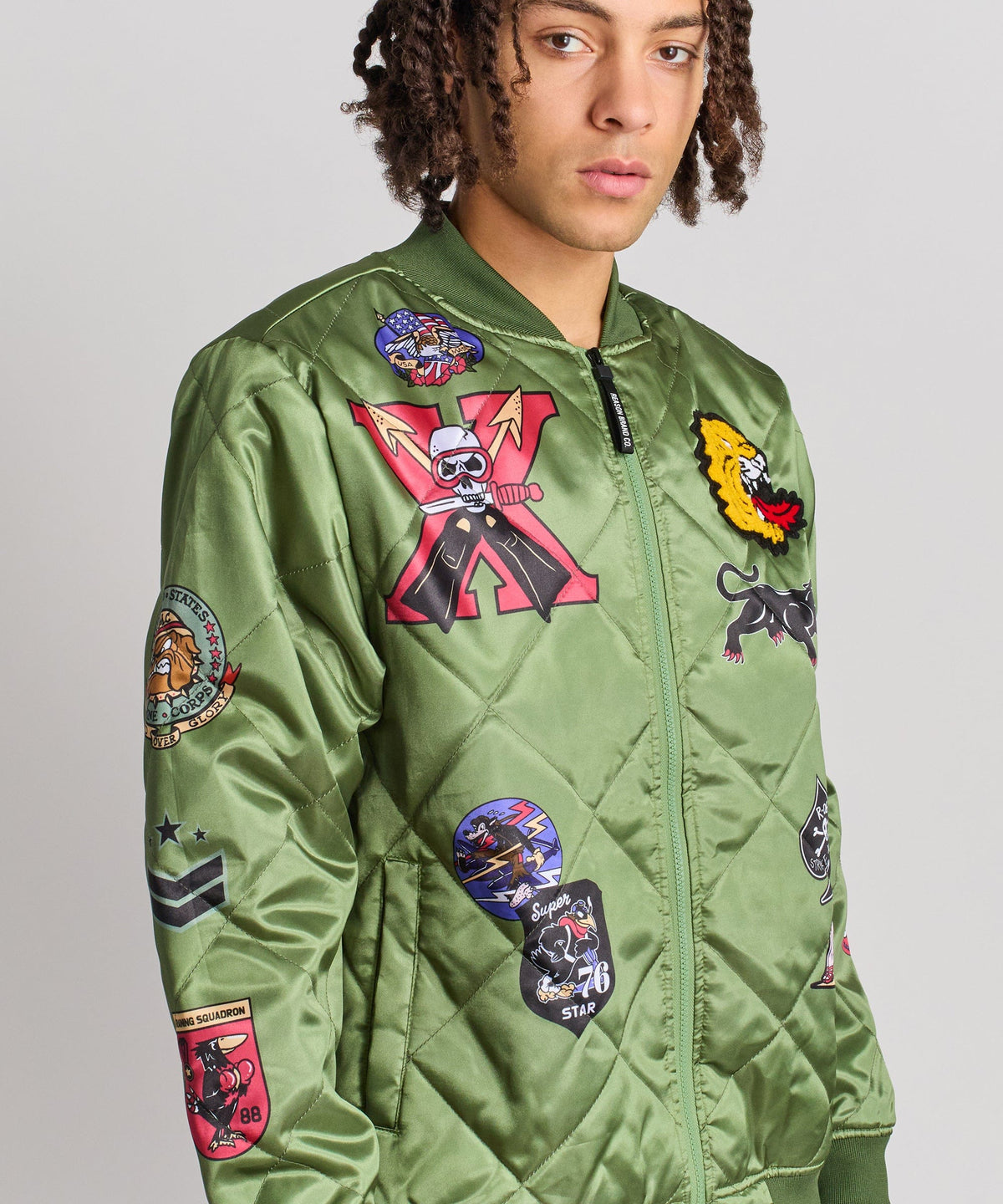 Reason Clothing Hot Sale | Military Patches Bomber Jacket
