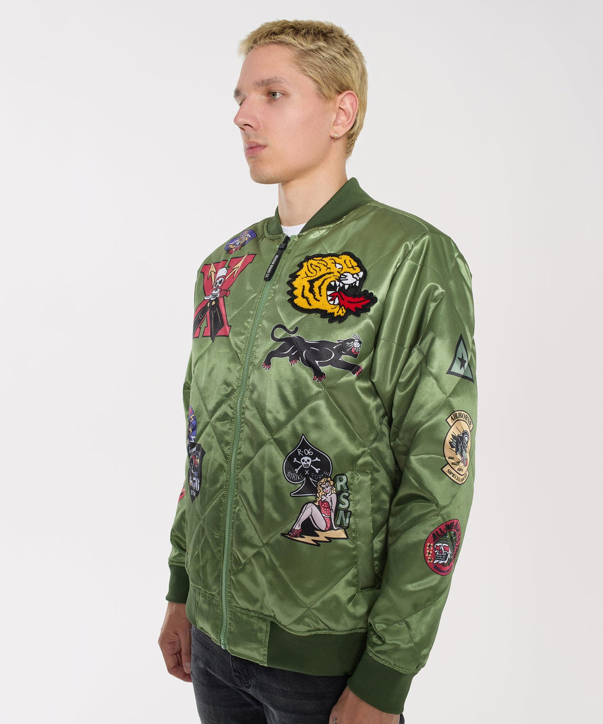Reason Clothing Hot Sale | Military Patches Bomber Jacket