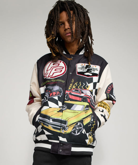 Reason Clothing Quality | Fast & Furious Varsity Jacket - Black