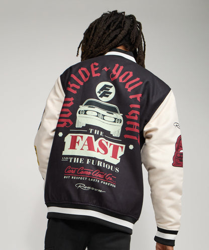 Reason Clothing Quality | Fast & Furious Varsity Jacket - Black