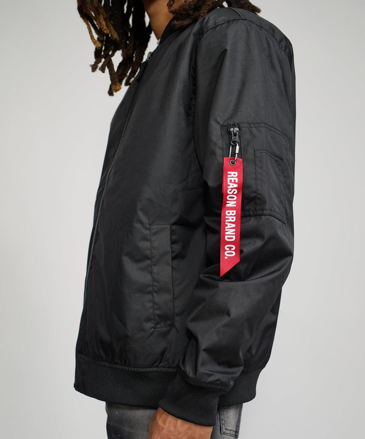 Reason Clothing Trending | Destroyer Nylon Bomber Jacket - Black
