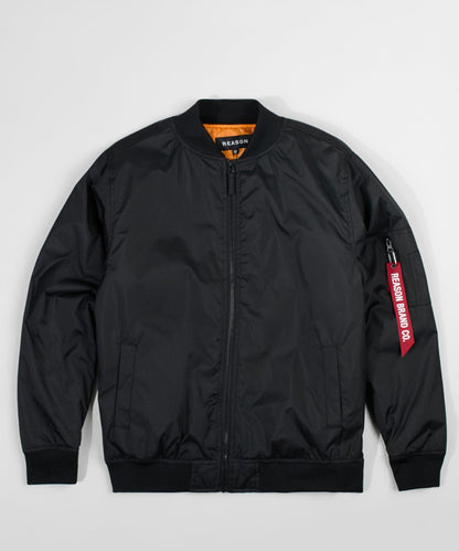 Reason Clothing Trending | Destroyer Nylon Bomber Jacket - Black