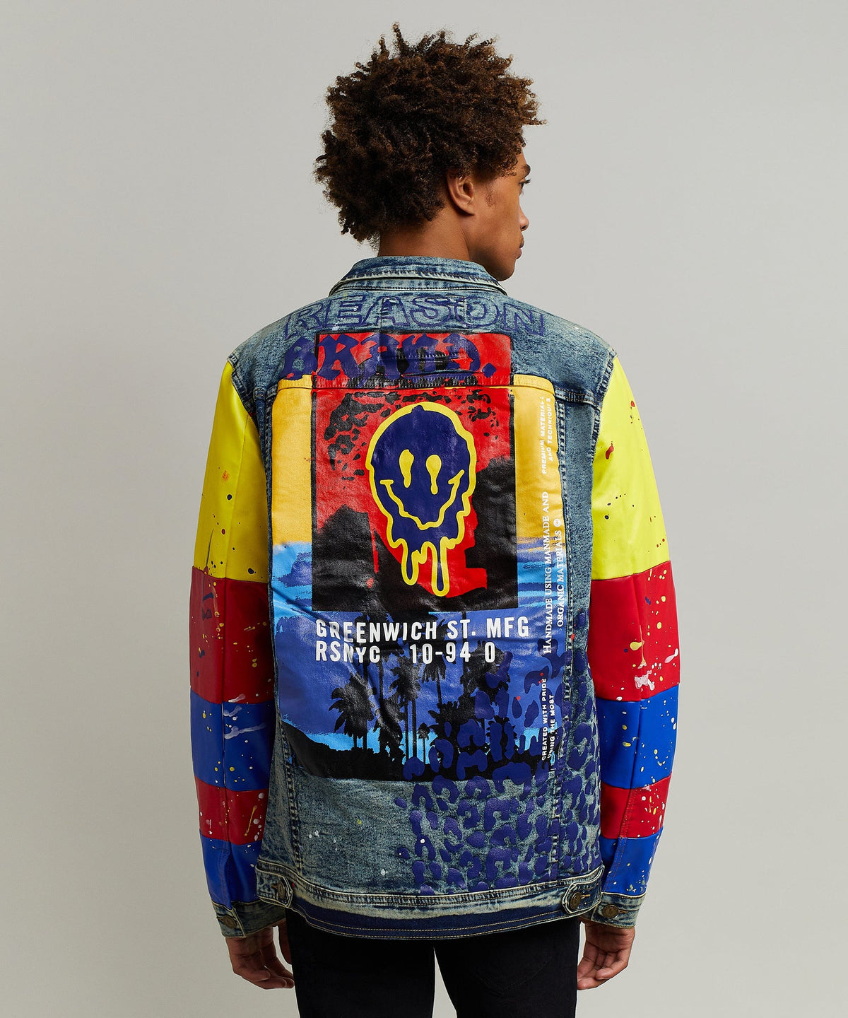 Reason Clothing Trusted | Greenwich Denim Jacket With Graphic Detail