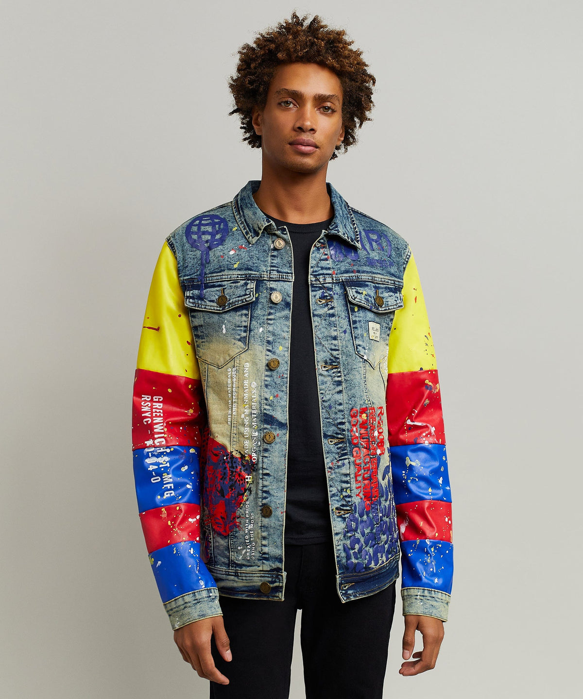 Reason Clothing Trusted | Greenwich Denim Jacket With Graphic Detail
