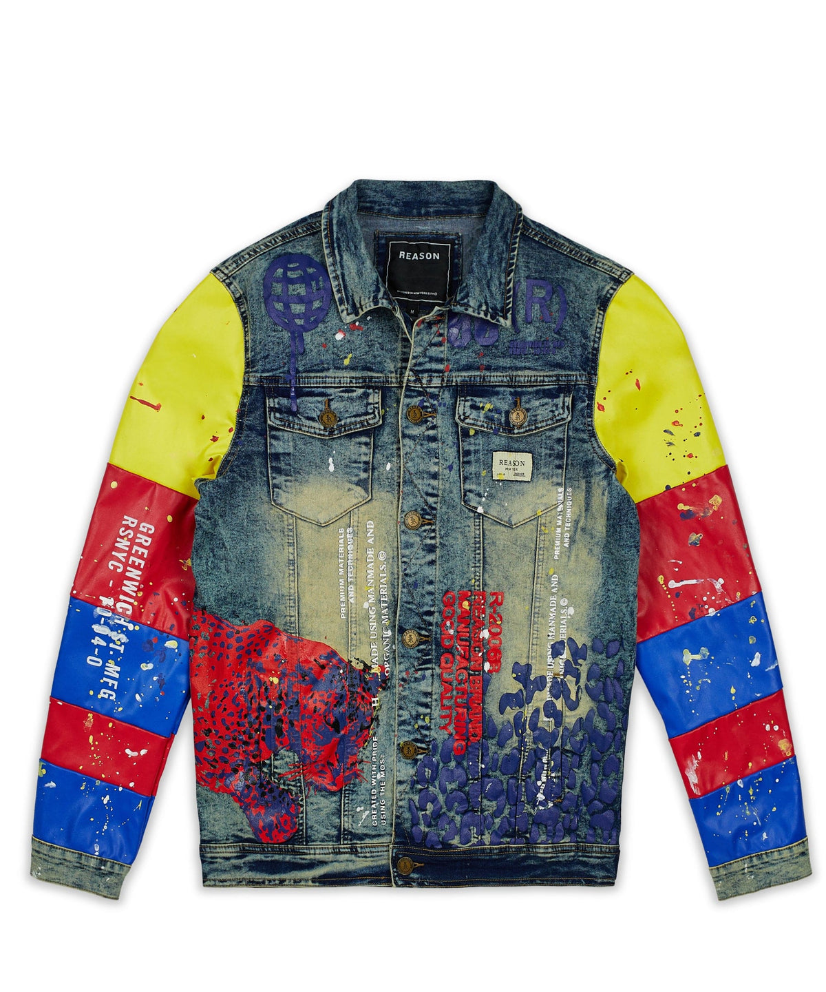 Reason Clothing Trusted | Greenwich Denim Jacket With Graphic Detail
