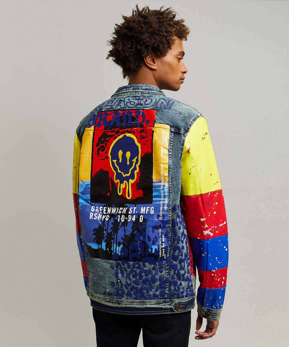 Reason Clothing Trusted | Greenwich Denim Jacket With Graphic Detail