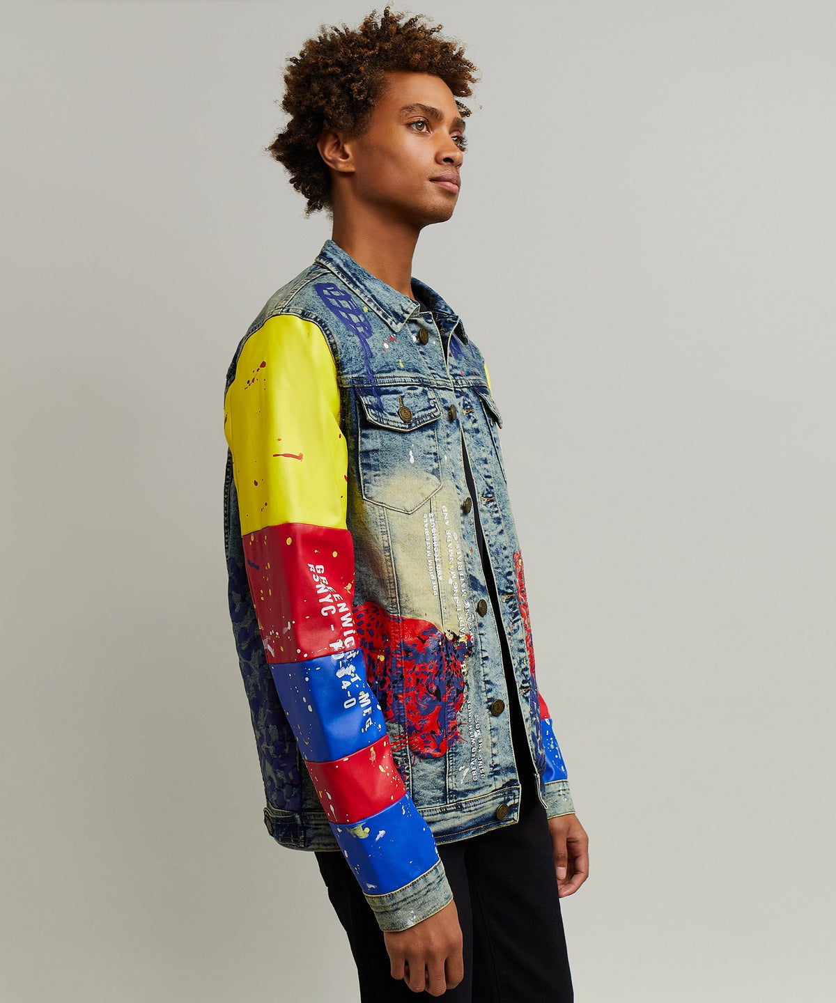 Reason Clothing Trusted | Greenwich Denim Jacket With Graphic Detail