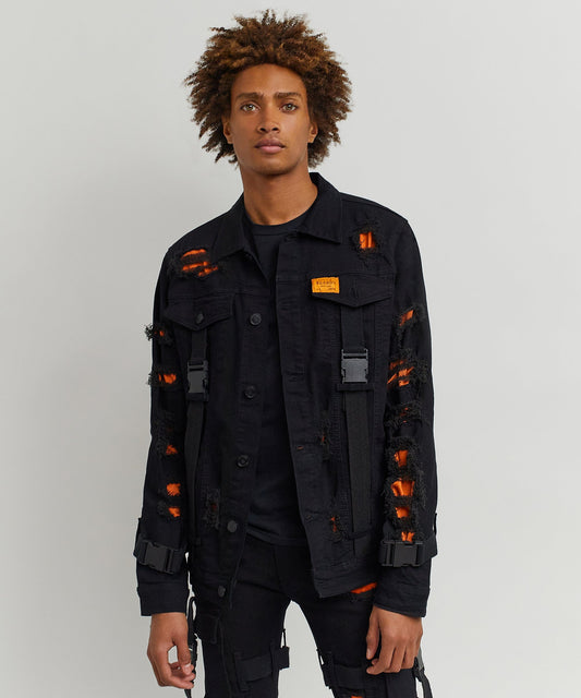 Reason Clothing Deals | Strapped Denim Jacket