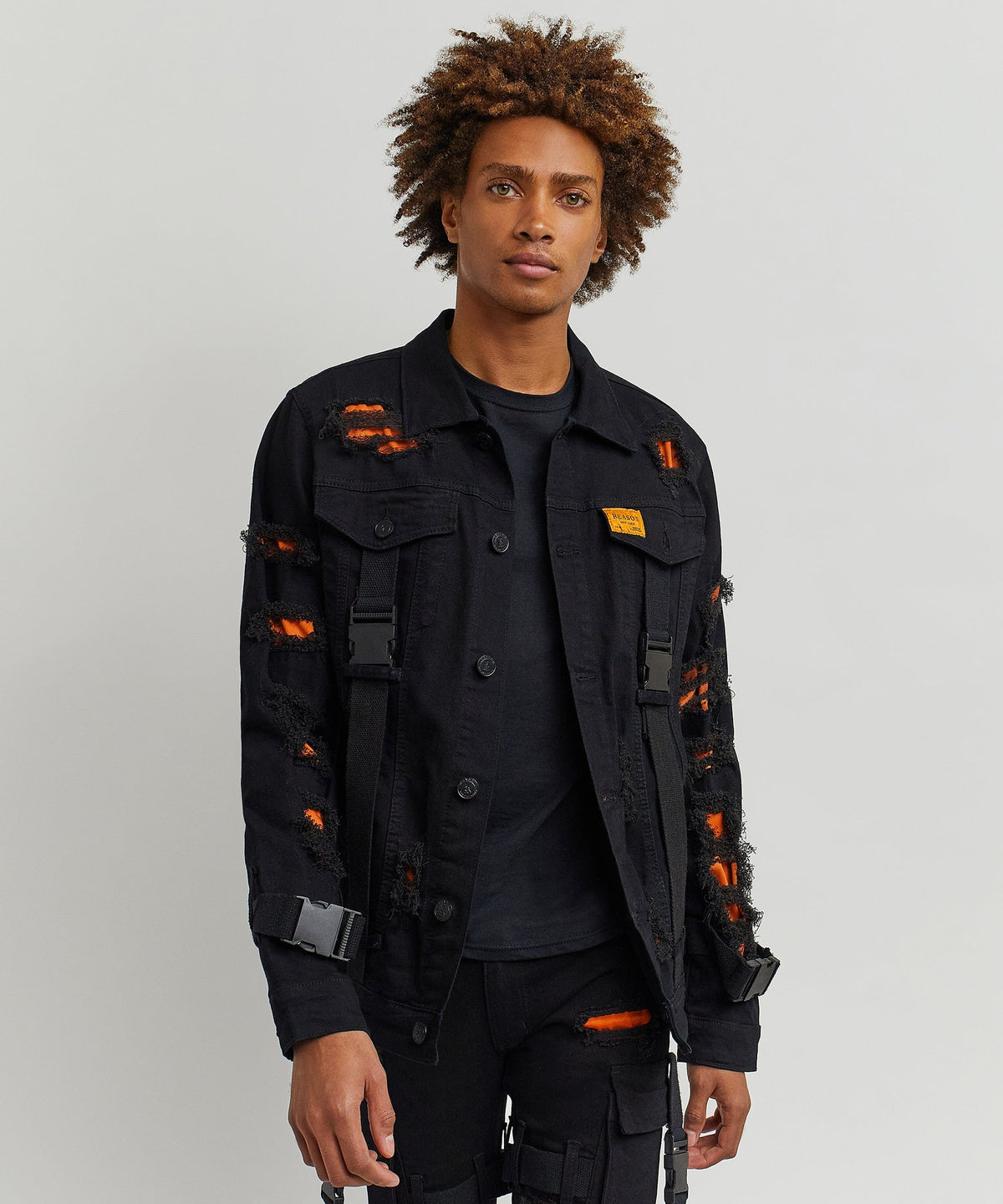 Reason Clothing Deals | Strapped Denim Jacket