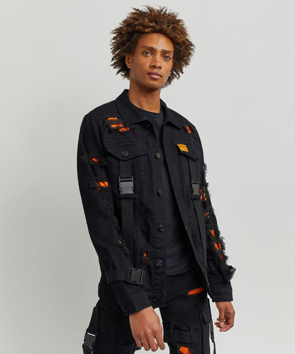 Reason Clothing Deals | Strapped Denim Jacket