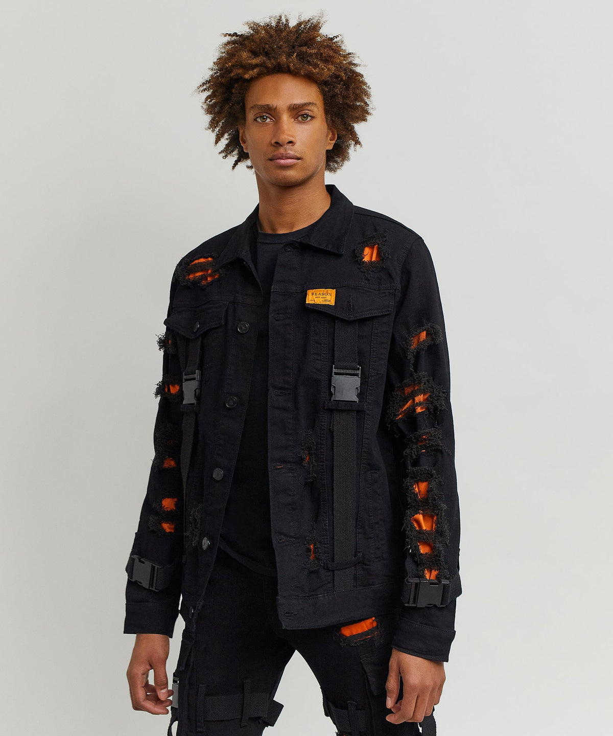 Reason Clothing Deals | Strapped Denim Jacket