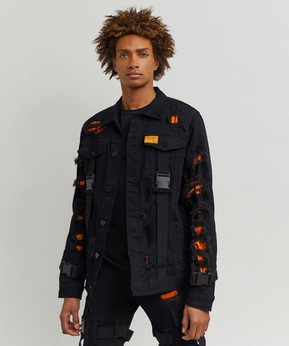Reason Clothing Deals | Strapped Denim Jacket