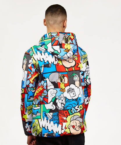 Reason Clothing Trending | Popeye Half-Zip Allover Comic Print Anorak