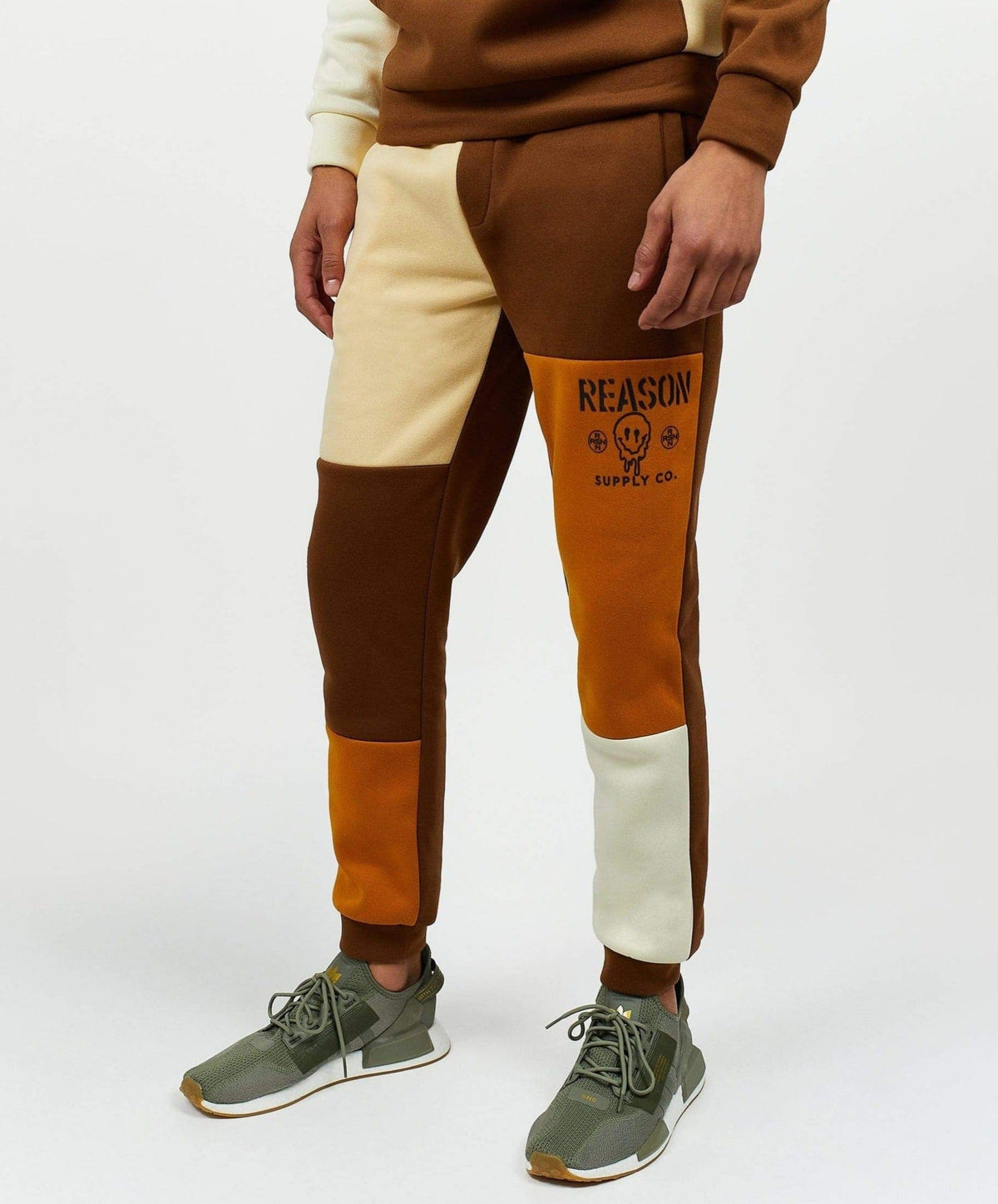 Reason Clothing Featured | Drip Color Block Logo Fleece Jogger