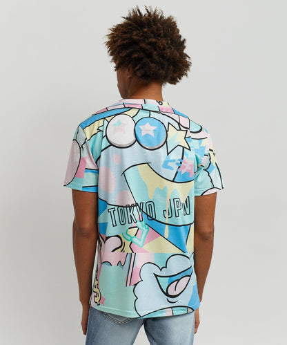 Reason Clothing Deals | Neo World Allover Print Graphic Tee