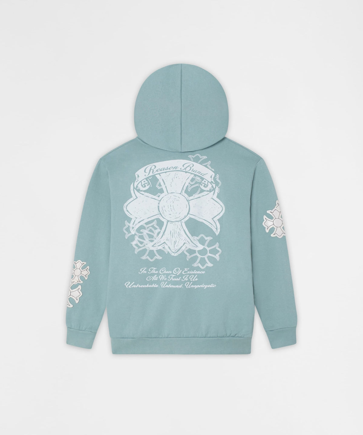 Reason Clothing Recommended | Rebellion Chenille Patched Zip Up Hoodie - Medium Blue