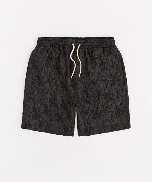 Reason Clothing Deals | Tonal Floral Textured Short - Black