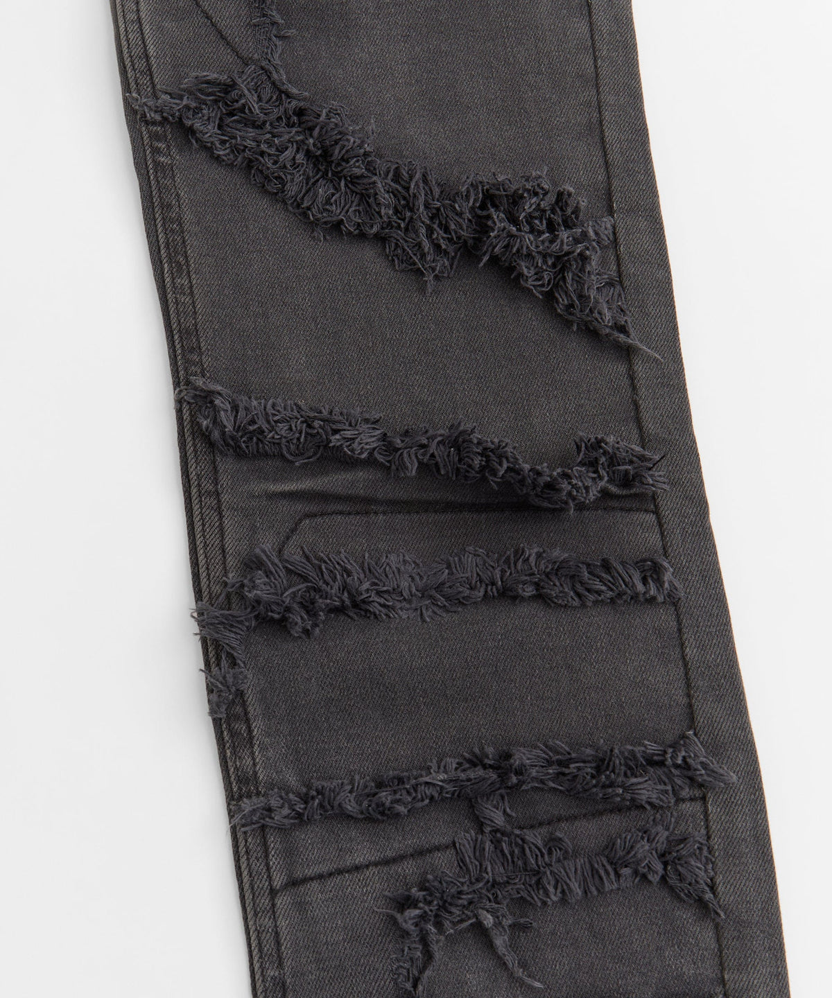 Reason Clothing Trending | Heavy Distressed Frayed Skinny Jean - Dark Grey