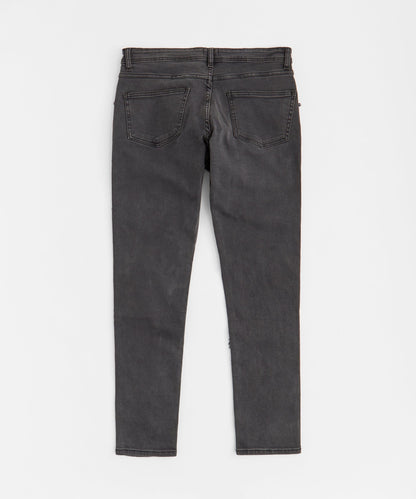 Reason Clothing Trending | Heavy Distressed Frayed Skinny Jean - Dark Grey