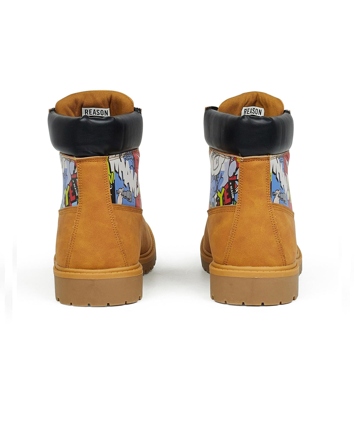 Reason Clothing Exclusive | Popeye X Reason Collab Faux Suede Comic Print Boots - Tan