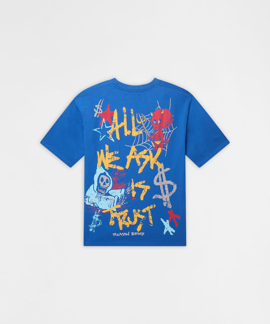 Reason Clothing Featured | All We Ask Is Trust Graphic Short Sleeve Tee - Blue