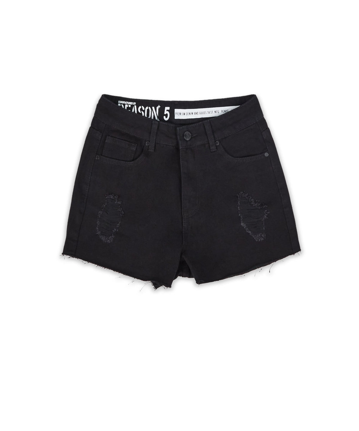 Reason Clothing Deals | Aria Women's Distressed Denim Shorts - Black