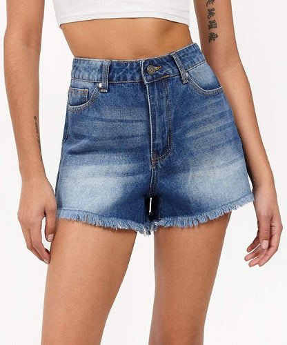 Reason Clothing Quality | Victoria Women's Denim Shorts - Blue