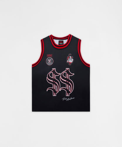 Reason Clothing Smart Buy | Scarface Money Power Women's Graphic Sleeveless Basketball Jersey - Bl