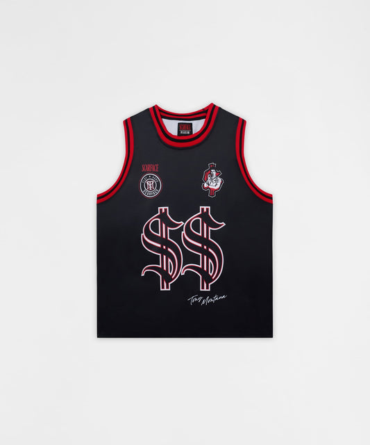 Reason Clothing Smart Buy | Scarface Money Power Women's Graphic Sleeveless Basketball Jersey - Bl