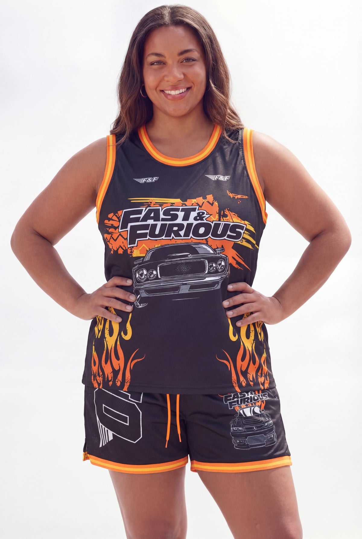 Reason Clothing Customer Favorite | Fast & Furious Burnout Women's Basketball Mesh Shorts - Black