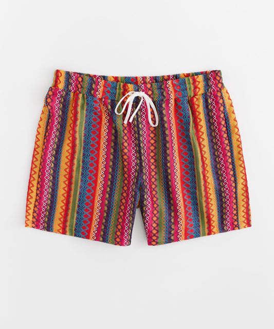 Reason Clothing Trusted | Tribal Stripe Women Plus Size Textured Shorts - Multicolor